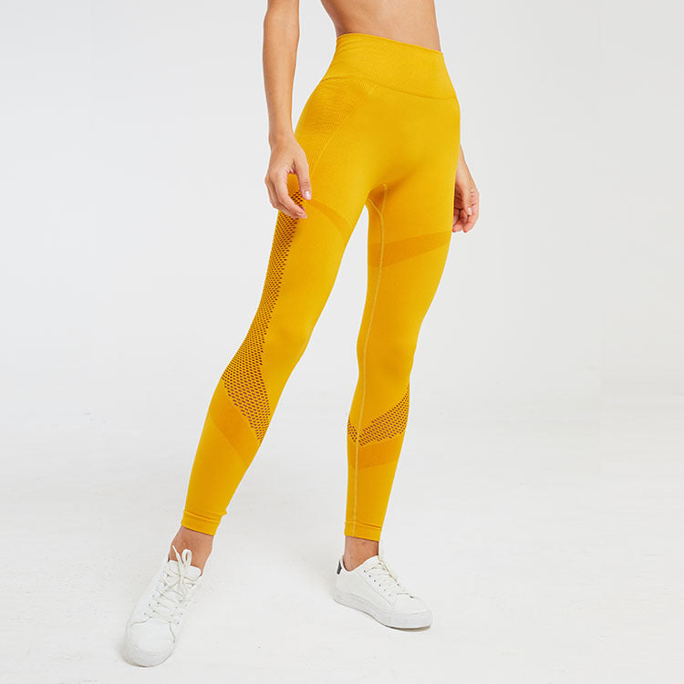 Seamless Hollow Fitness Leggings for Yoga and Gym