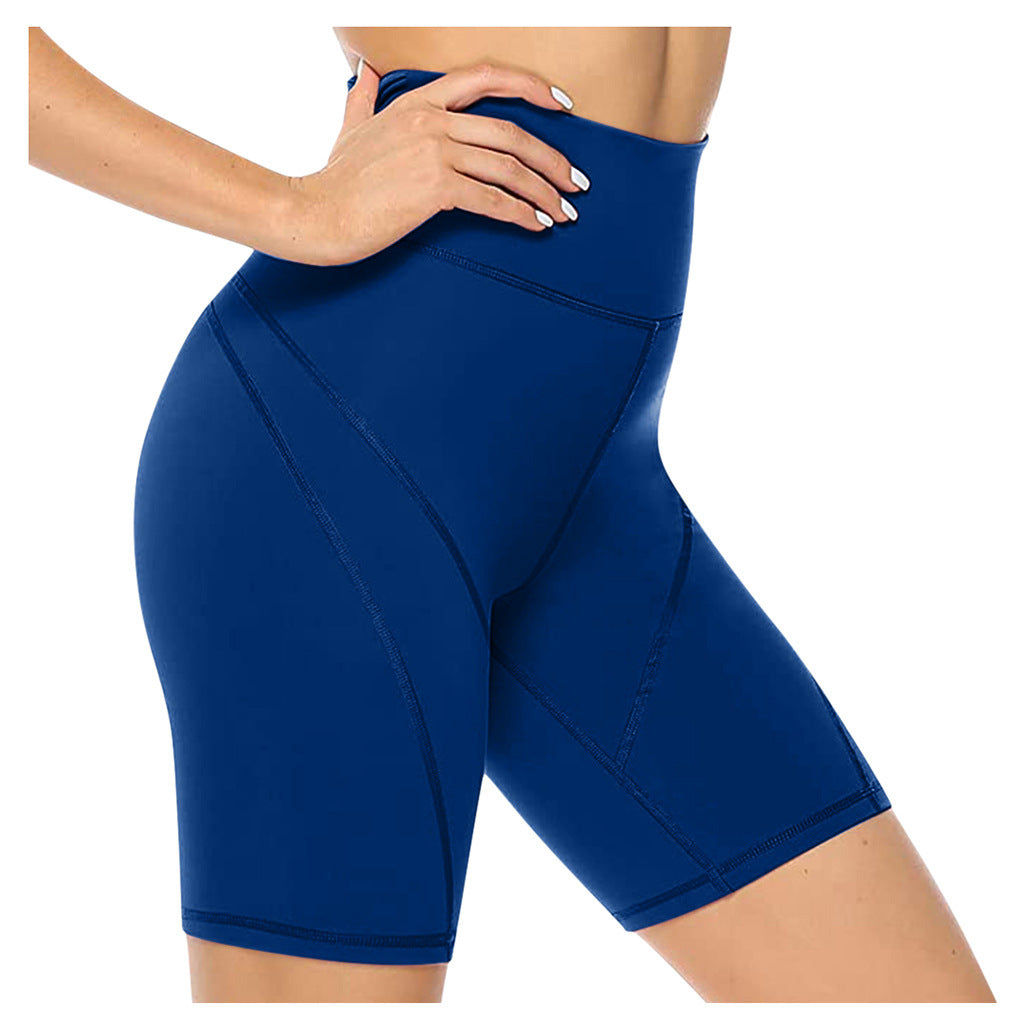 Solid Color Women's Tight High Waist Yoga Shorts