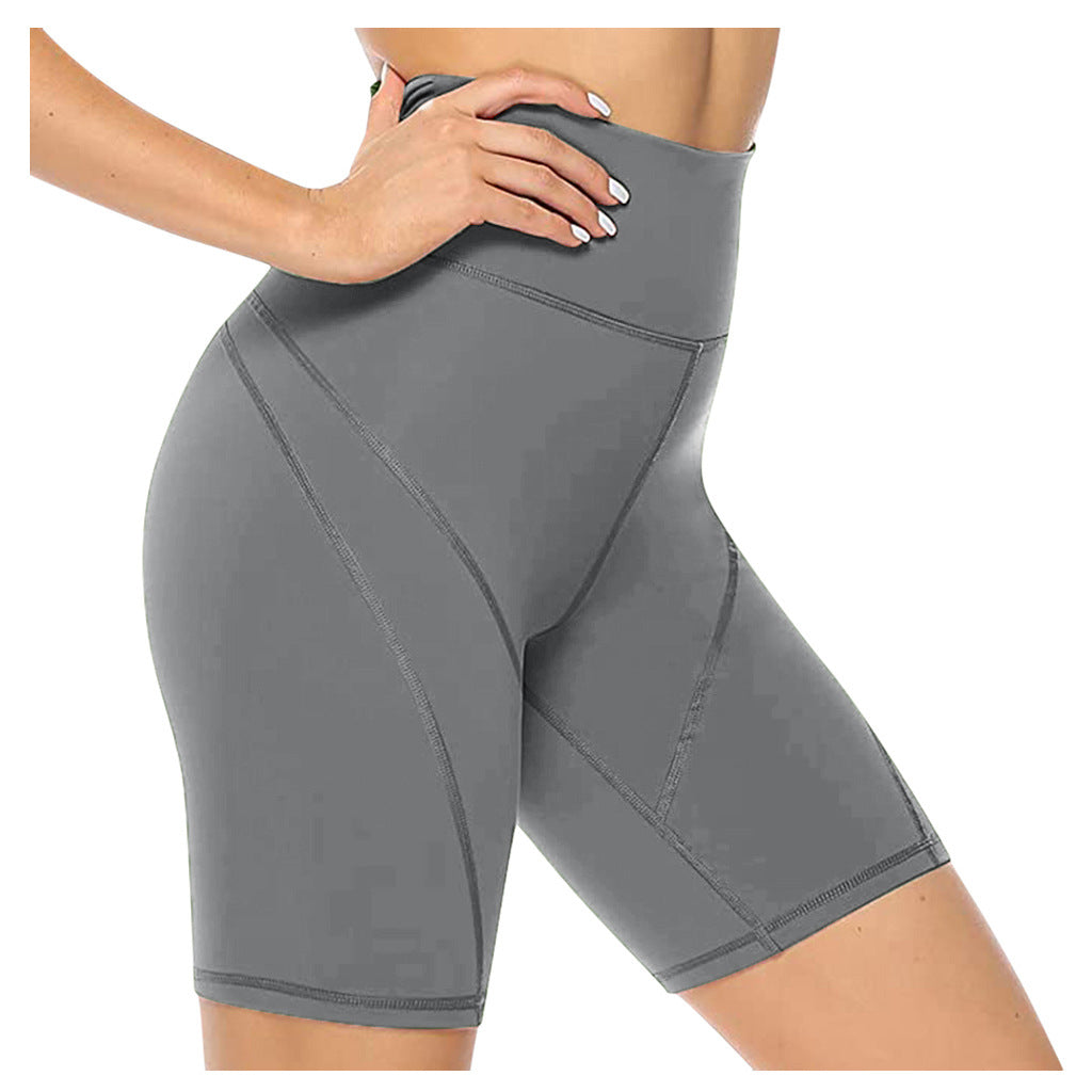 Solid Color Women's Tight High Waist Yoga Shorts