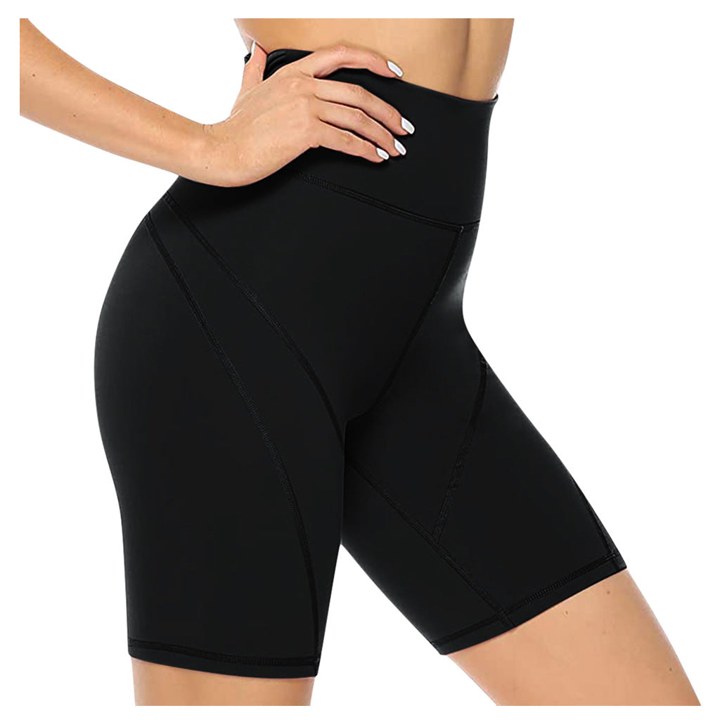 Solid Color Women's Tight High Waist Yoga Shorts